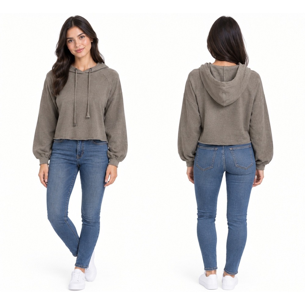 ZARA Lilac gray Woman's Pullover Sweater Hoodie thick fabric Size Small